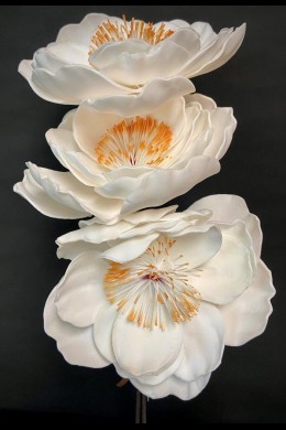 35"L X 9.5"D WHITE FOAM FLOWER [FF705140]